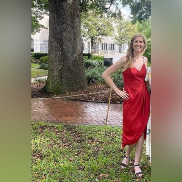 lulus Reinette Rust Red Midi Dress worn once - Picture 6 of 8